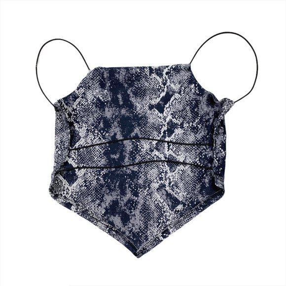 Vintage 90s y2k snakeskin backless crop top - Picture 2 of 6